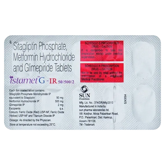 istamet g ir 50/500/2 tablet 10's